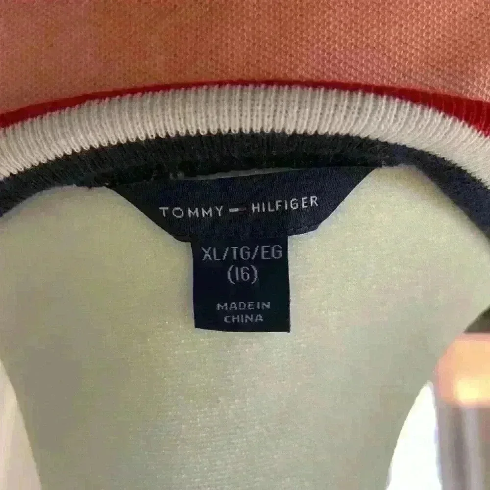 Tommy Hilfiger Girl’s Pique Dress. Ruffle Sleeves. Peach colored. Size 16